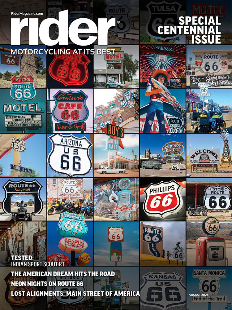 Rider August 2026 Route 66 Centennial issue cover